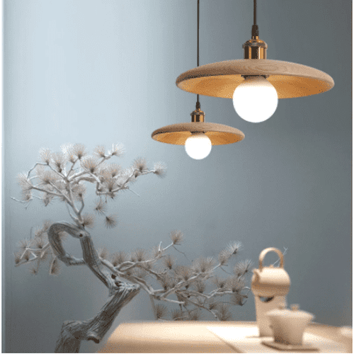 solid wooden pendant light